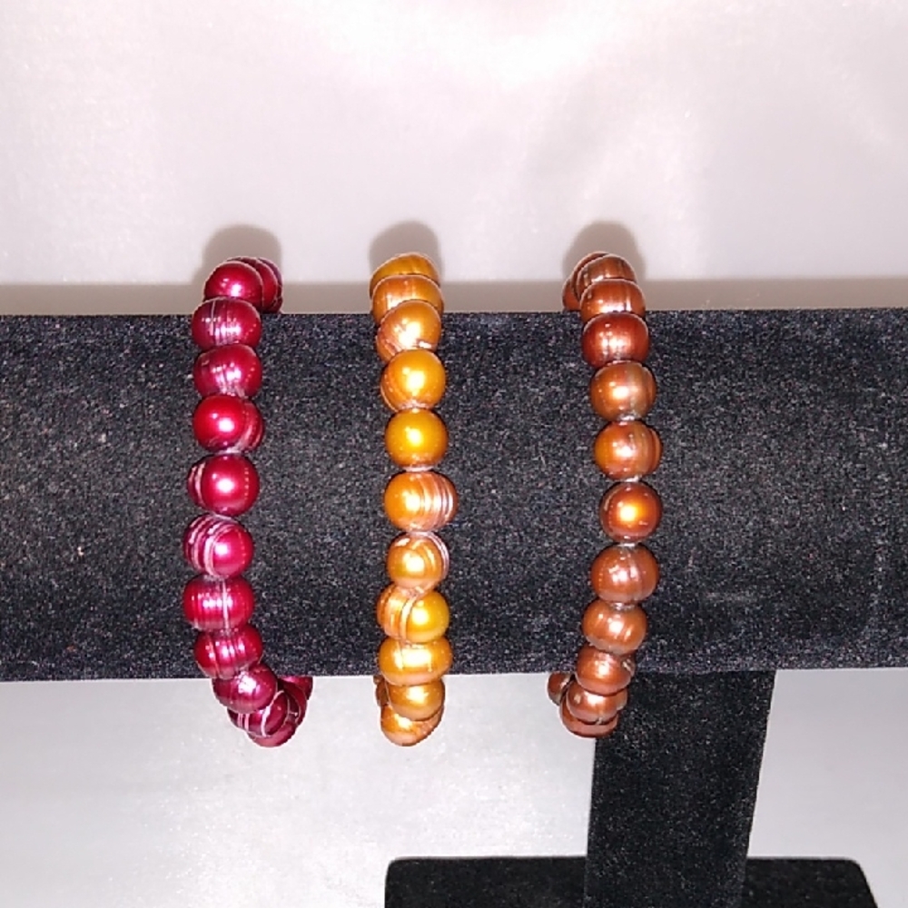 Set of 3 Freshwater Pearl bracelets